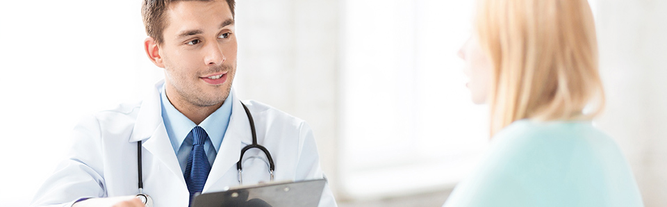 Doctor talking to patients