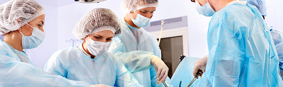 Doctors performing surgery
