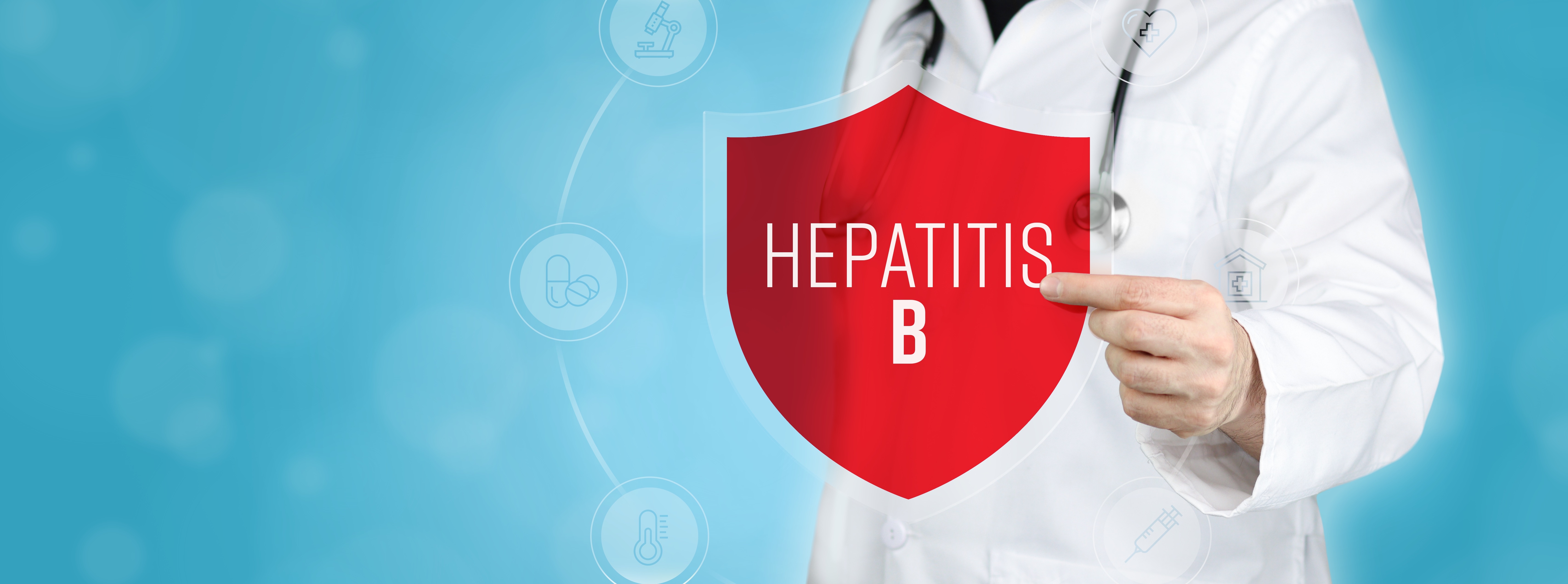 doctor holding hep b shield