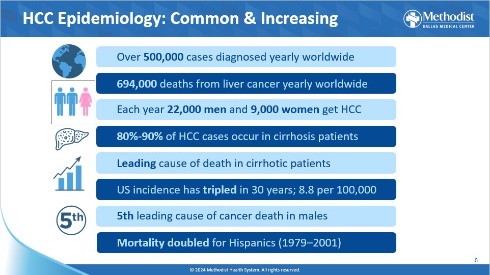 A graphic explaining statistics concerning HCC